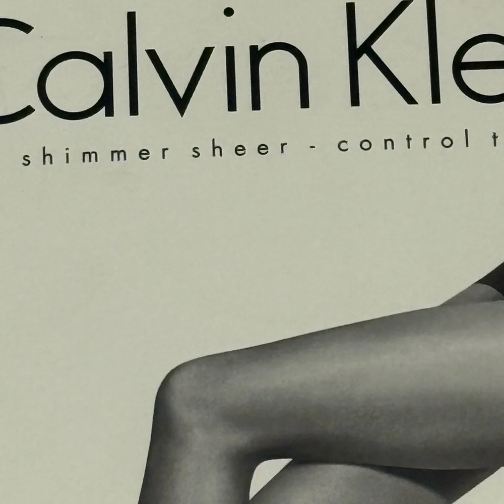 Calvin Klein Silver Shimmer Sheer Control Top Tights Size A